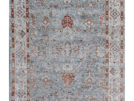 Artisan Felicity  Grey Silver Transitional Knotted Rug For Sale