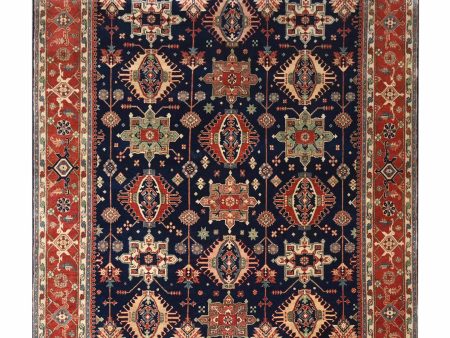 Artisan Helena  Blue Rust Traditional Knotted Rug Online Hot Sale