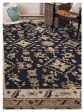 Artisan Felicity  Navy Ivory Traditional Knotted Rug Online now