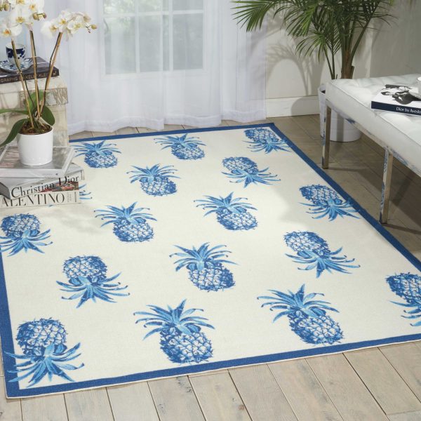 Waverly Sun N Shade SND49 Ivory Contemporary Power-Loomed Rug Hot on Sale