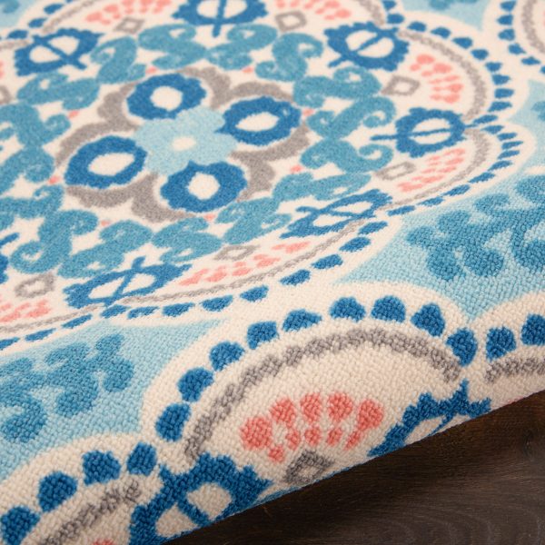 Waverly Sun N Shade SND90 Blue Contemporary Power-Loomed Rug Sale