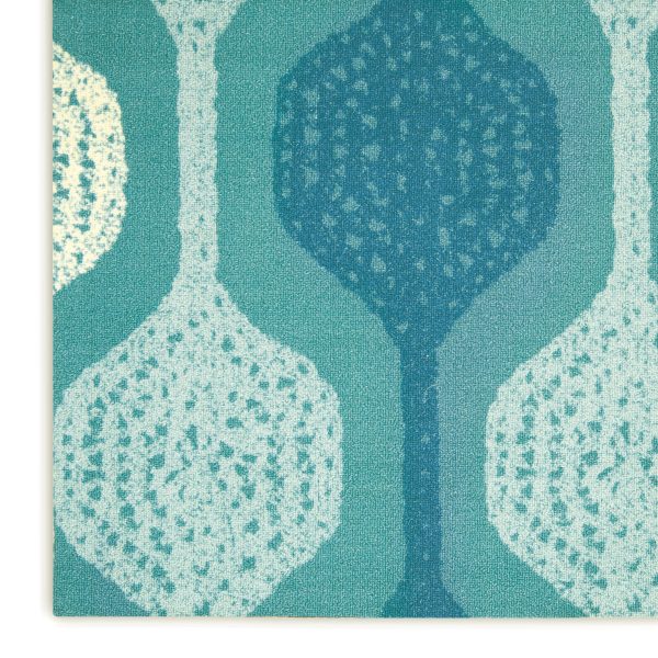 Waverly Sun N Shade SND70 Aqua Contemporary Power-Loomed Rug Sale