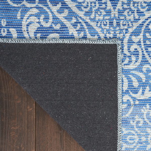 Waverly Washables Collection WAW03 Blue Contemporary Power-Loomed Rug Discount