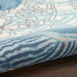 Waverly Sun N Shade SND92 Ivory Blue Contemporary Power-Loomed Rug For Discount