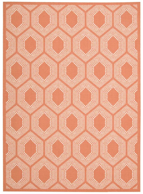 Waverly Sun N Shade SND26 Tangerine Contemporary Power-Loomed Rug Cheap