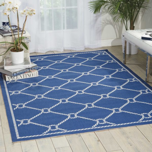 Waverly Sun N Shade SND41 Navy Contemporary Power-Loomed Rug Sale