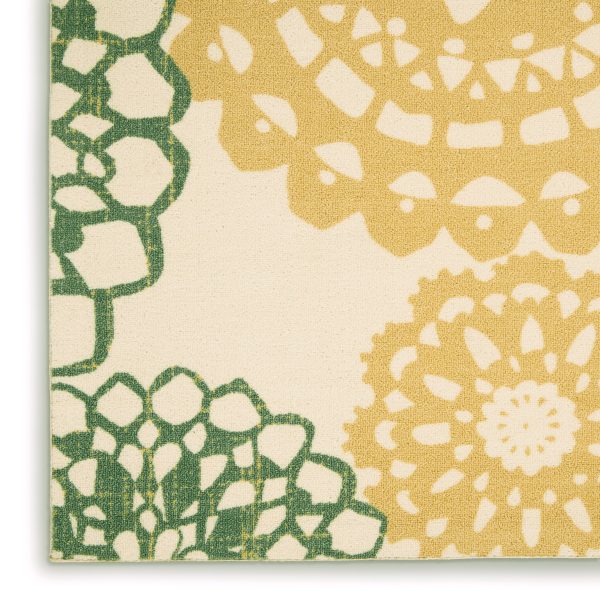 Waverly Sun N Shade SND72 Ivory Gold Contemporary Power-Loomed Rug Fashion