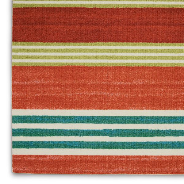 Waverly Sun N Shade SND71 Orange Contemporary Power-Loomed Rug For Discount