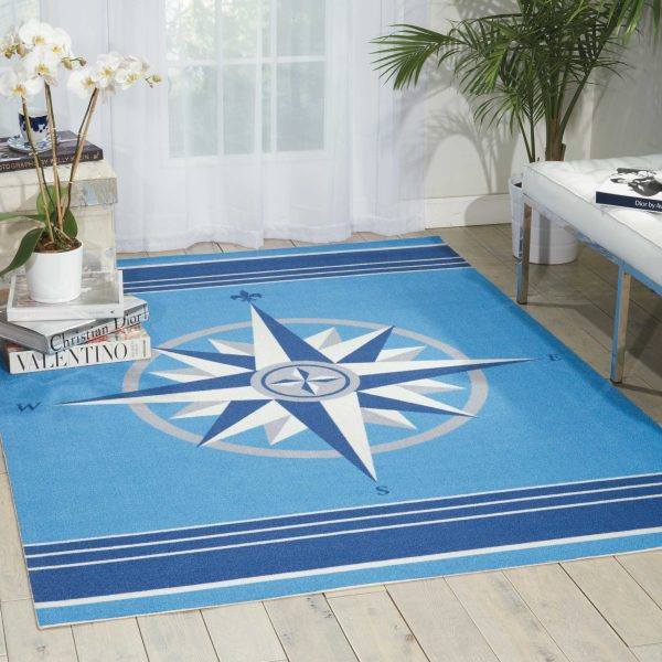 Waverly Sun N Shade SND45 Blue Contemporary Power-Loomed Rug Fashion