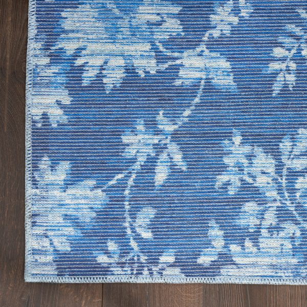 Waverly Washables Collection WAW02 Blue Contemporary Power-Loomed Rug Fashion