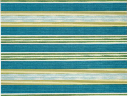 Waverly Sun N Shade SND71 Green Teal Contemporary Power-Loomed Rug Online