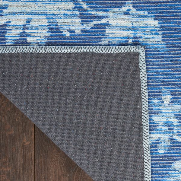 Waverly Washables Collection WAW02 Blue Contemporary Power-Loomed Rug Fashion