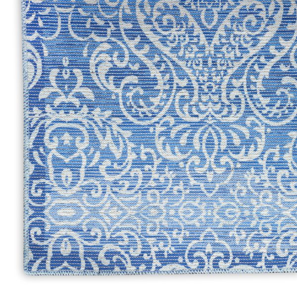 Waverly Washables Collection WAW03 Blue Contemporary Power-Loomed Rug Discount