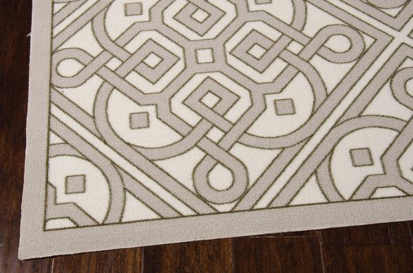 Waverly Sun N Shade SND31 Stone Contemporary Power-Loomed Rug Hot on Sale