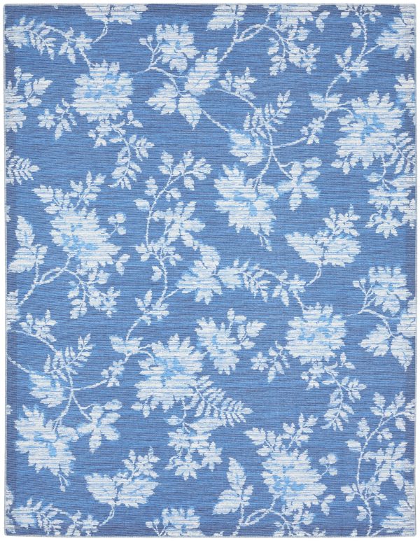 Waverly Washables Collection WAW02 Blue Contemporary Power-Loomed Rug Fashion