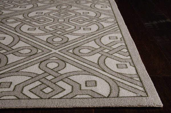 Waverly Sun N Shade SND31 Stone Contemporary Power-Loomed Rug Hot on Sale