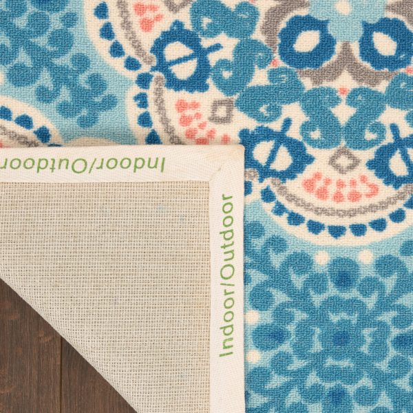 Waverly Sun N Shade SND90 Blue Contemporary Power-Loomed Rug Sale