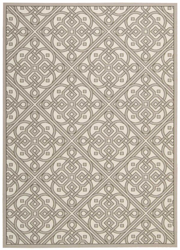 Waverly Sun N Shade SND31 Stone Contemporary Power-Loomed Rug Hot on Sale