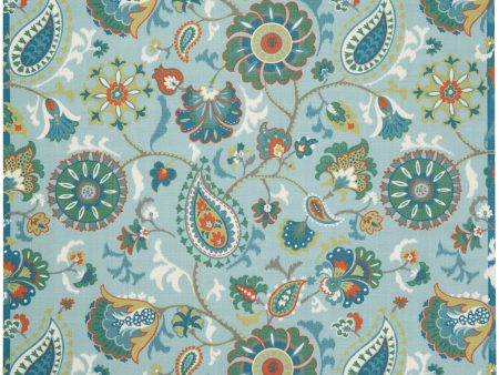 Waverly Sun N Shade SND73 Light Blue Transitional Power-Loomed Rug For Sale