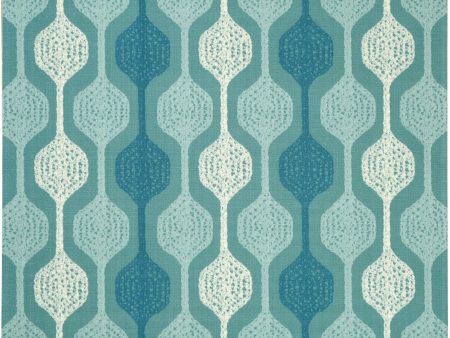 Waverly Sun N Shade SND70 Aqua Contemporary Power-Loomed Rug Sale