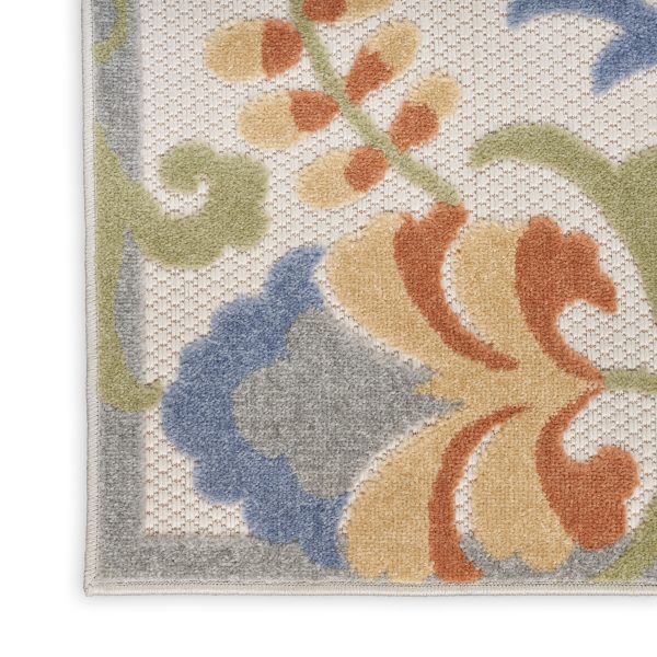 Nourison Home Aloha ALH17 Ivory Blue Contemporary Power-Loomed Rugs Online