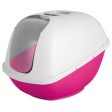 Petmate Basic Hooded Cat Litter Box Hot Pink Base Pearl White Hood, 1 Each Jumbo by Petmate Discount