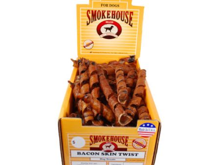 Smokehouse USA Made Bacon Skin Twists Dog Chew 60Each SM, 60 Count (Count of 60) by Smokehouse Sale