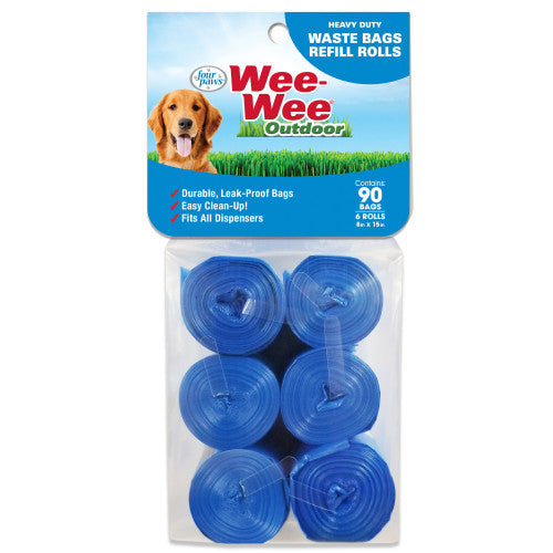 Four Paws Wee-Wee Outdoor Heavy Duty Dog Waste Bags Refill Rolls Waste Bags, 1 Each 90 Count by Four Paws Supply