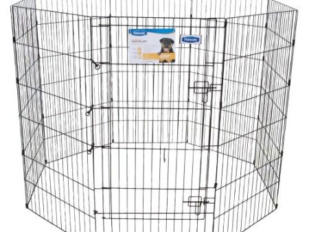 Petmate Exercise Pen with Door Black, 1 Each 48 in by Petmate Hot on Sale