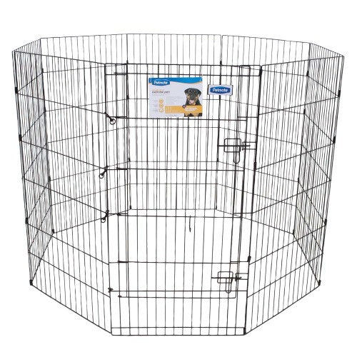 Petmate Exercise Pen with Door Black, 1 Each 48 in by Petmate Hot on Sale