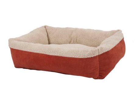 Aspen Self Warming Rectangular Dog Lounger Bed Barn Red Cream, 1 Each 35In X 27 in, Large by San Francisco Bay Brand on Sale