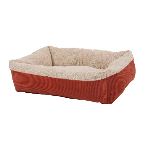 Aspen Self Warming Rectangular Dog Lounger Bed Barn Red Cream, 1 Each 35In X 27 in, Large by San Francisco Bay Brand on Sale