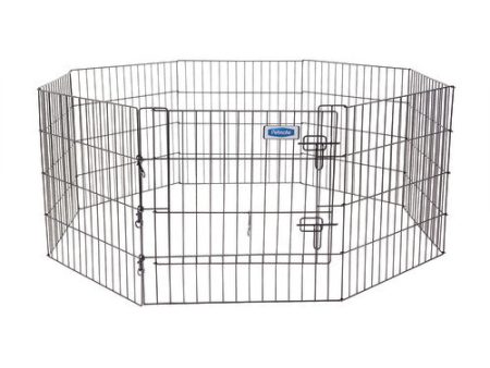 Petmate Exercise Pen with Door Black, 1 Each 24 in by Petmate For Cheap