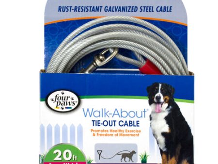 Four Paws Dog Super Tie Out Cable Silver, 1 Each 20 ft by Four Paws Fashion