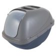 Petmate Basic Hooded Cat Litter Box Blue Steel Base Pearl Silver Hood, 1 Each Large by Petmate Online Hot Sale