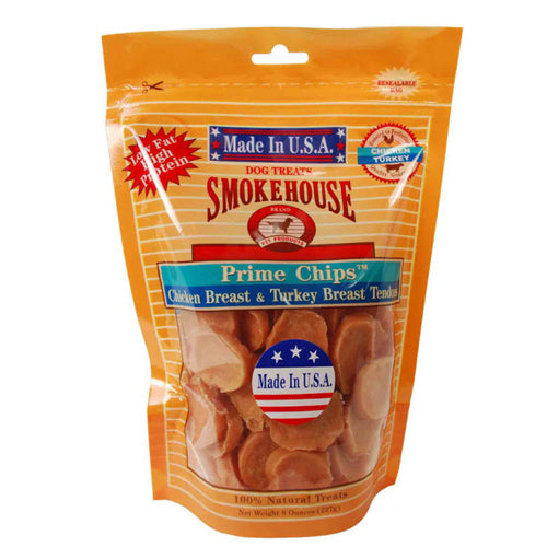 Smokehouse USA Made Prime Chips Dog Treat Chicken & Turkey, 1 Each 8 Oz by Smokehouse Sale